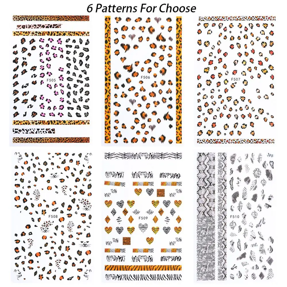 

Animal Print Self-Adhesive Tiger Girl Leopard Nail Art Stickers 3D Nail Decal Nail Sliders DIY Manicure Accesorios