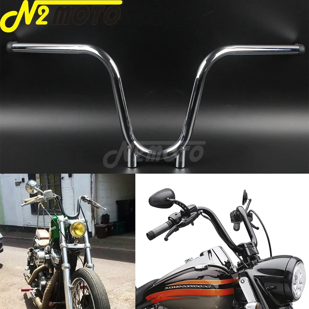 Универсальный хромированный мотоциклетный руль 22 мм 7/8 дюйма, рукоятка подъема 9,5 дюйма для Harley Chopper Cafe Racer Yamaha XS650
