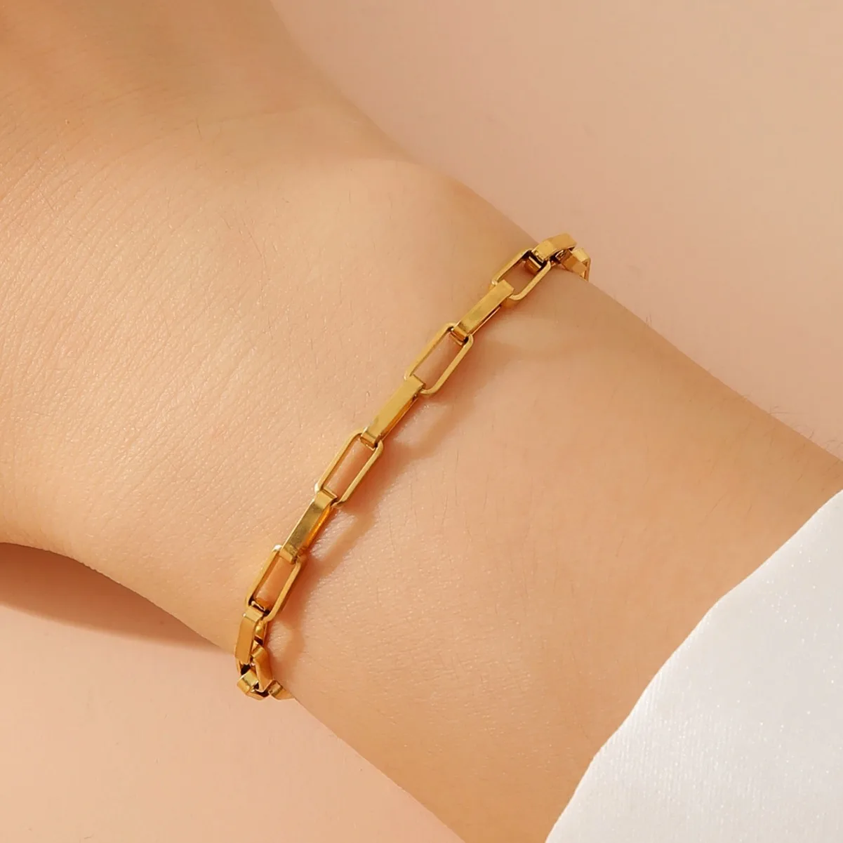 Новая цепочка из нержавеющей стали в стиле 18k простой женский браслет ювелирные