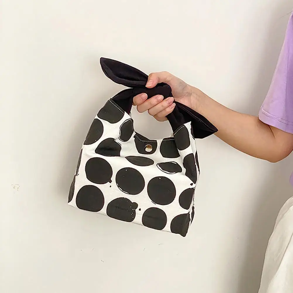 

Портативная Брезентовая сумка для обеда в японском стиле, пыленепроницаемый Ланч-бокс с цветочным узором в горошек, контейнер для хранения ...