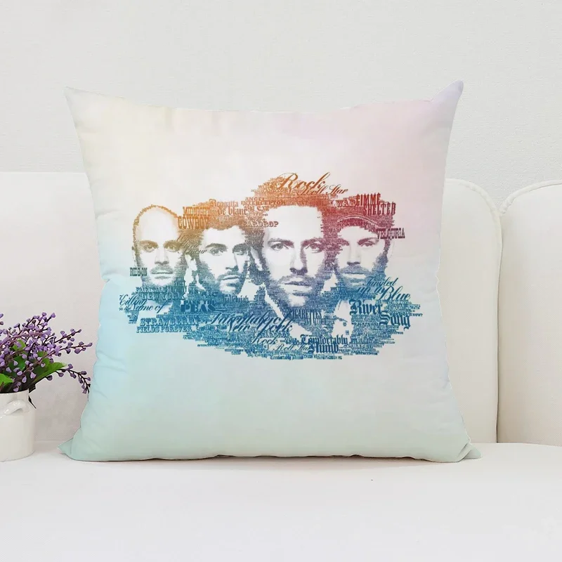 Чехол Для Подушки С Принтом Coldplay Двусторонний Короткий Плюшевый Квадратный На