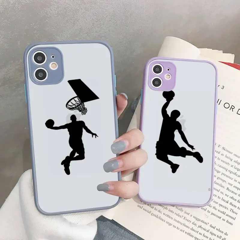 

Basketball Basket dunk Phone Case for iPhone X XR XS 7 8 Plus 11 12 13 pro MAX 13mini Translucent Matte Case