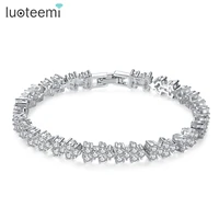 luoteemi fashion high quality tennis bracelets for women clear cubic zircons girl women wedding jewelry for bridals wholesale