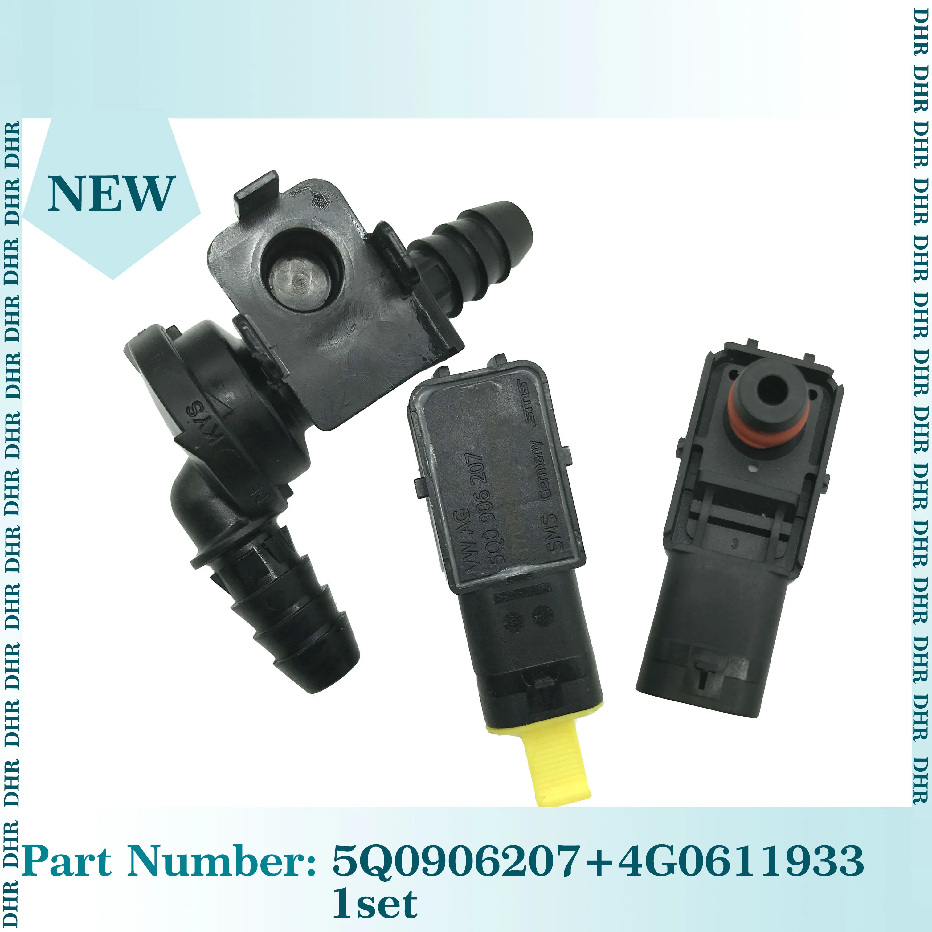 

5Q0906207+4G0611933 One Set For Audi A1 A3 Q3 TT A6 A7 Pressure Sensor For Golf MK7 Polo Passat Brake Booster Bose 5q0 906 207