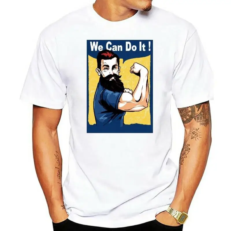 

Новинка Мужская футболка модная популярная Стильная мужская футболка Ретро классика мы можем сделать это винтажный постер Ww2 Веселая самок...
