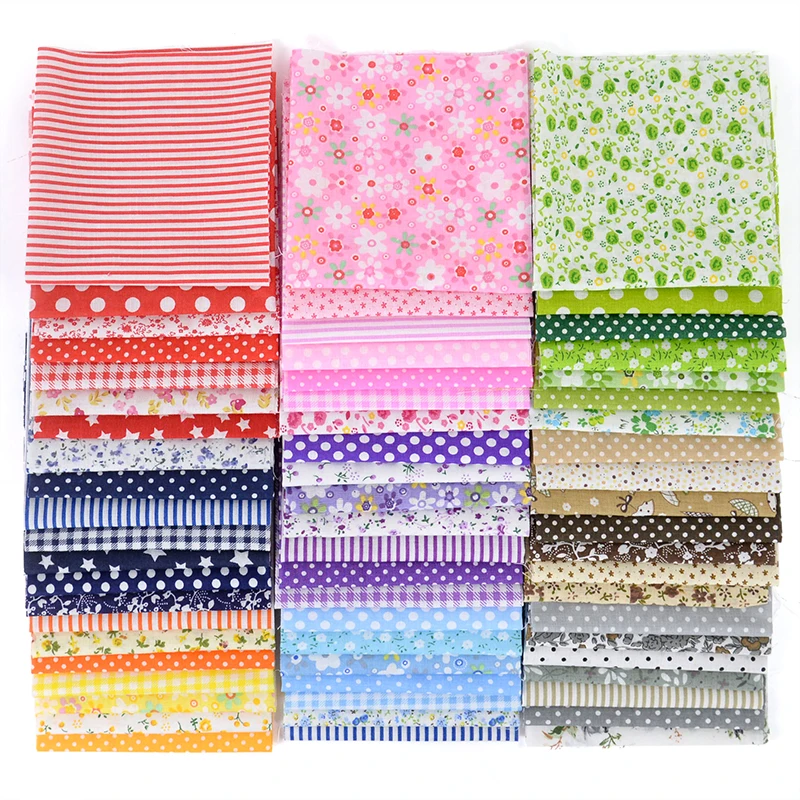 

7Pcs 25*25cm Cotton Fabric Printed Floral Cloth Sewing Quilting Fabrics for Patchwork Needlework DIY Doll Clothes Material