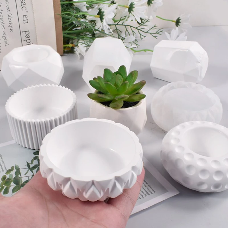 

DIY Vase Silicone Mold Concrete Aromatherapy Plaster Flower Pot Molds Candle Jar Epoxy Resin Storage Box Mould Handmade Crafts