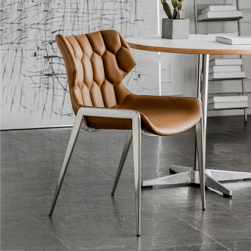 

Designer Modern Lounge Chair Folding Bar Dressing Desk Throne Chair Office Leather Luxury Chaises Salle Manger Furniture T50CY