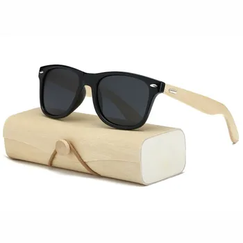 With Case Square Sunglasses Wood Bamboo Sunglass Brand Designer Driveing Glasses Men Women Sun Glasses Uv400 Gafas De Sol 1