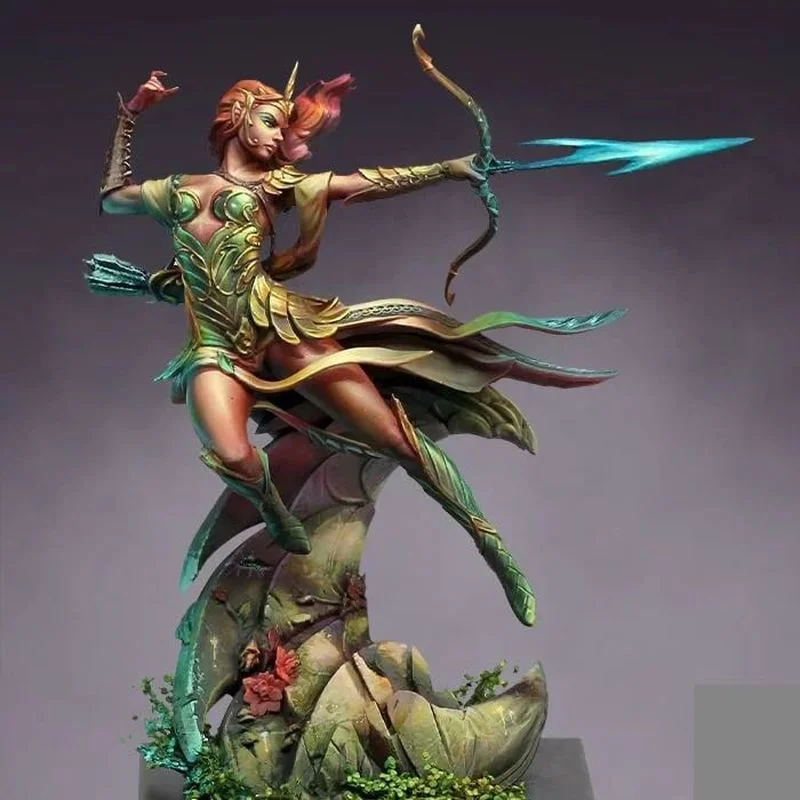 

1/24 Scale Resin Figure Assembly Model Kit Fantasy Character Warrior Female Shooter Static Miniature Unassembled Unpainted Diy