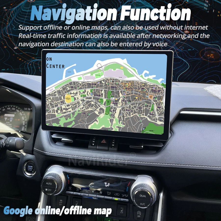 13 3-дюймовый автомобильный мультимедийный плеер Android 14 для Toyota Rav4 RAV-4 Rav 4 2018 2019 2020