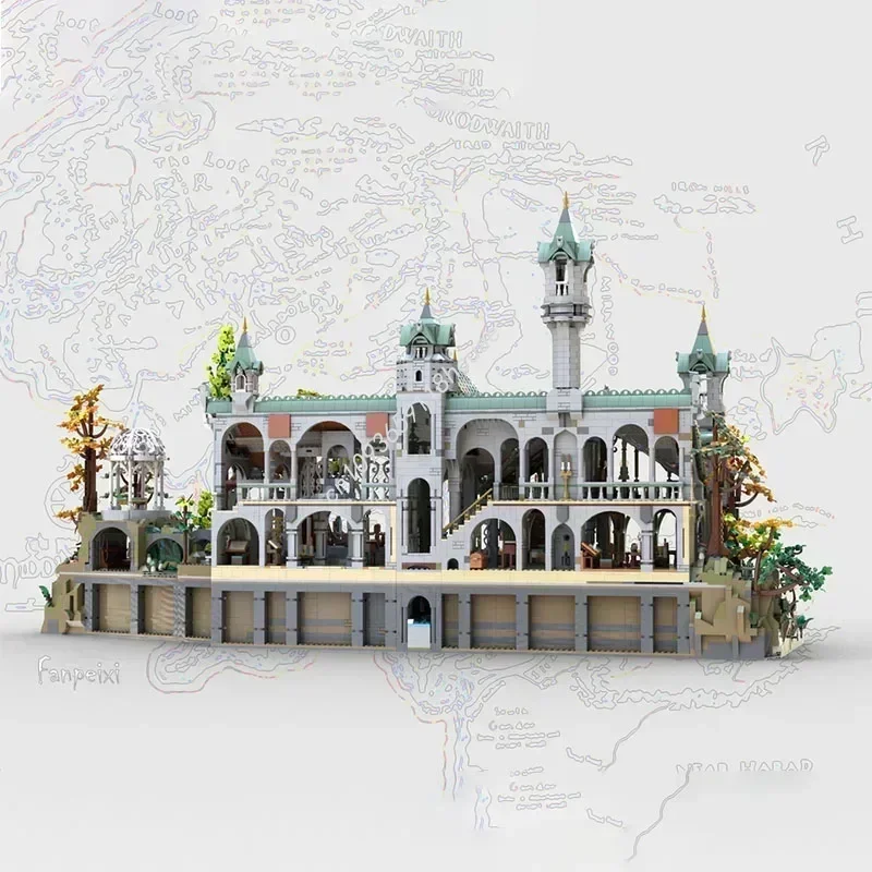 Набор для сборки архитектурных моделей Moc Rivendell: Дом-пристройка и Горная база. Конструктор DIY. Подарки к праздникам. (art.: 3920da576a031) - 3920da576a031