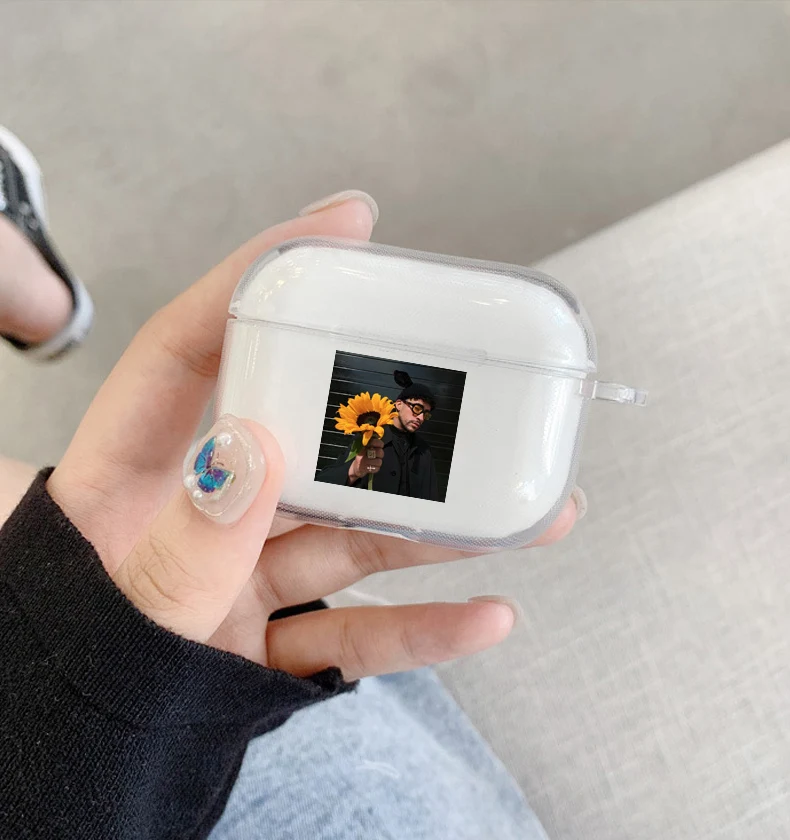 Чехол Yo Perreo Sola Bad Bunny для Airpods 1 2 Pro Pro2 прозрачные наушники Беспроводные аксессуары