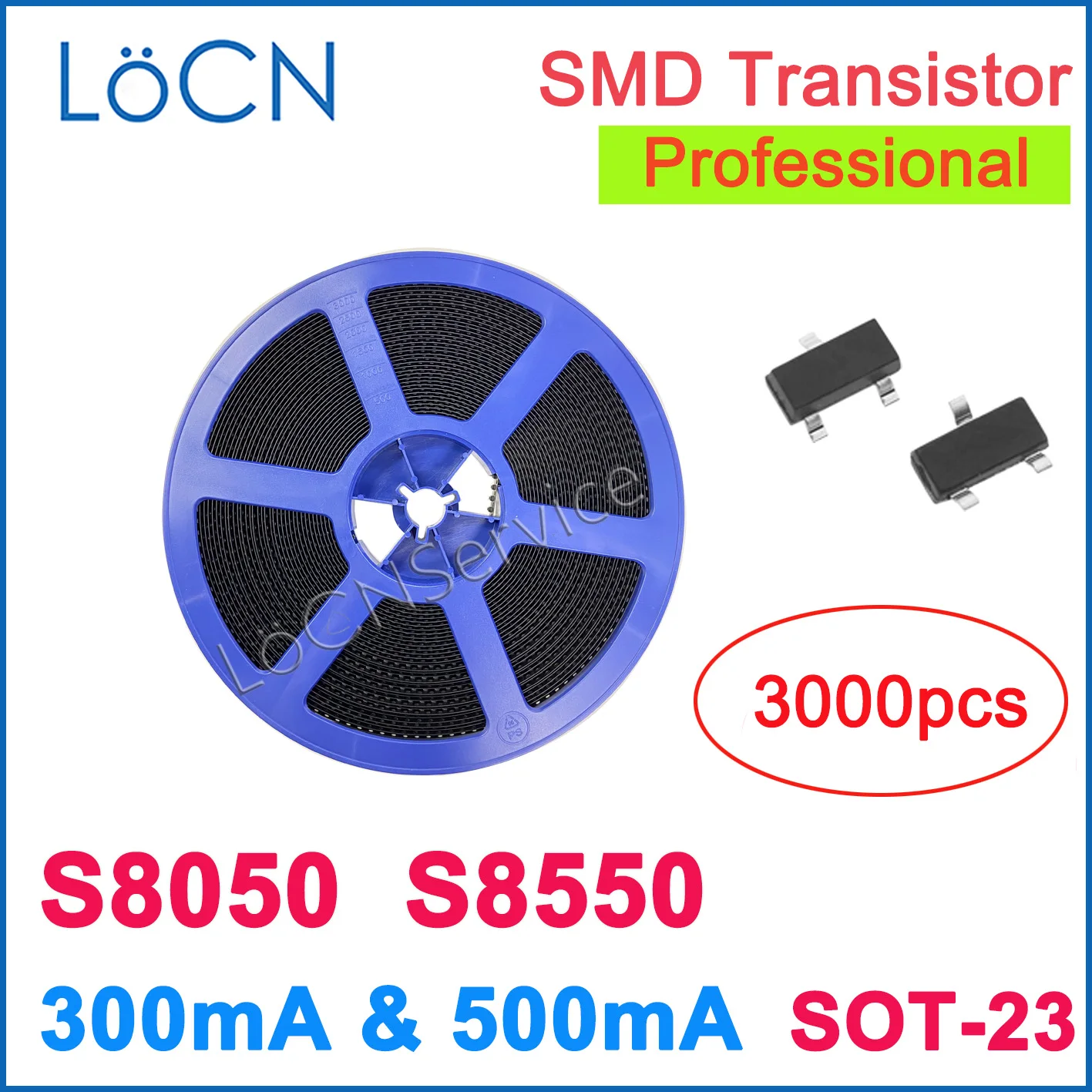 

LoCN 3000PCS S8050 S8550 SOT23 J3Y 2TY Transistor SOT-23 Big High Current 200MA 300MA 500MA High Quality