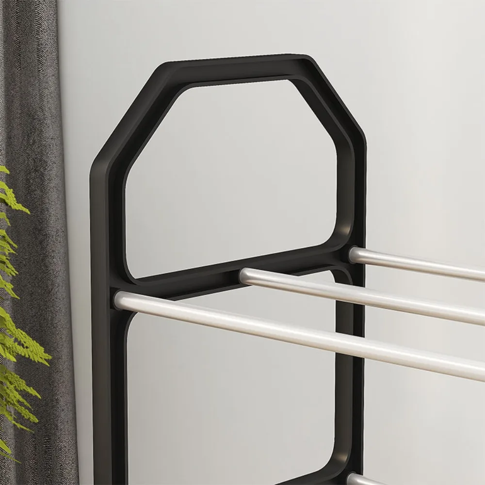 Черная Металлическая Полка Для Обуви Простой Компактный Органайзер Гостиной