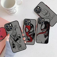 marvel spiderman iron man matte case for apple iphone 13 11 pro 12 7 xr x xs max 8 6 6s plus se 2022 hard phone cover