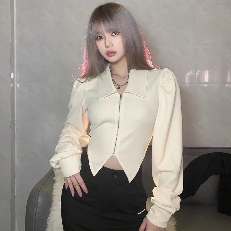 

Women's Spring And Summer Long Sleeve T-Shirt Short Women Sexy Tops Solid Color Tops
