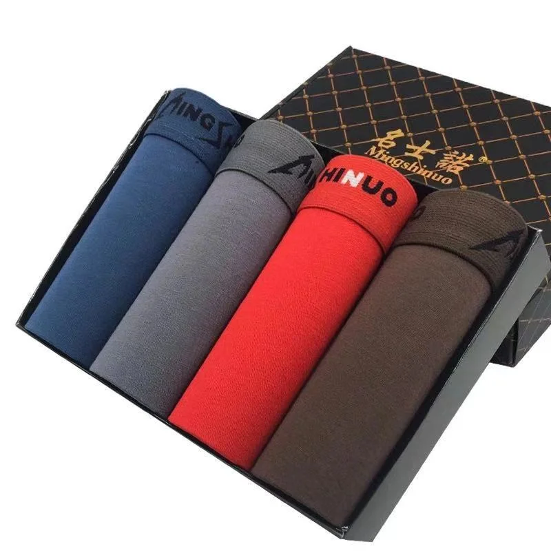 4pcs Boxer Shorts Underpants man Men's Panties Men Boxer Underwear Cotton for Male Couple Sexy Set Lot Soft