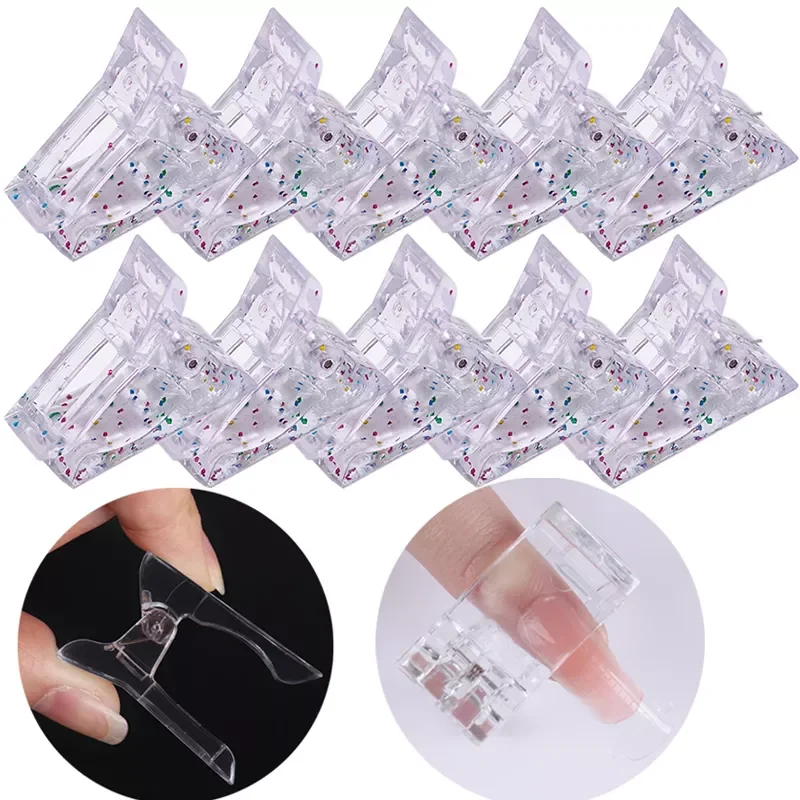 

Nail Clip Transparent Gel Quick Building Nail Tips Clips Fingernail Extension UV Clamps Manicure Nail Art Tools set