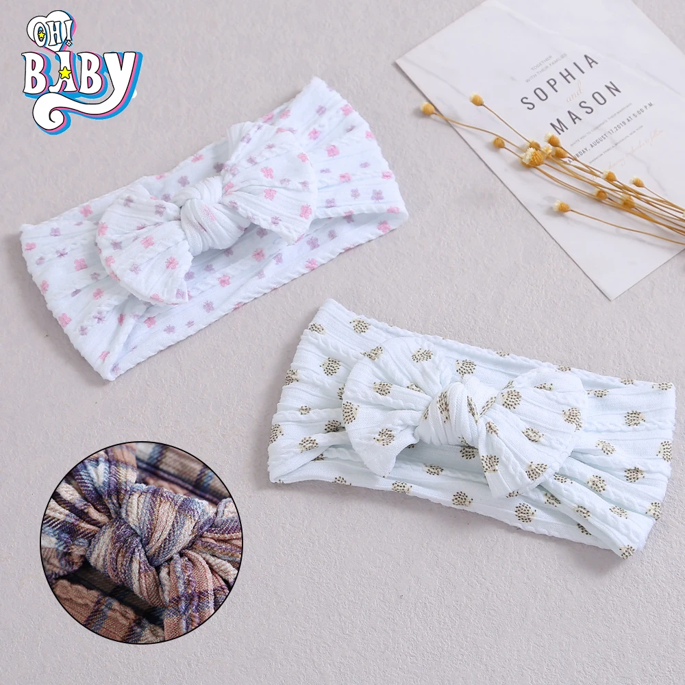 

Детский бант повязка с принтом милые девушки аксессуары для волос, Товары для новорожденных нейлоновые эластичные цветочные повязки для ма...