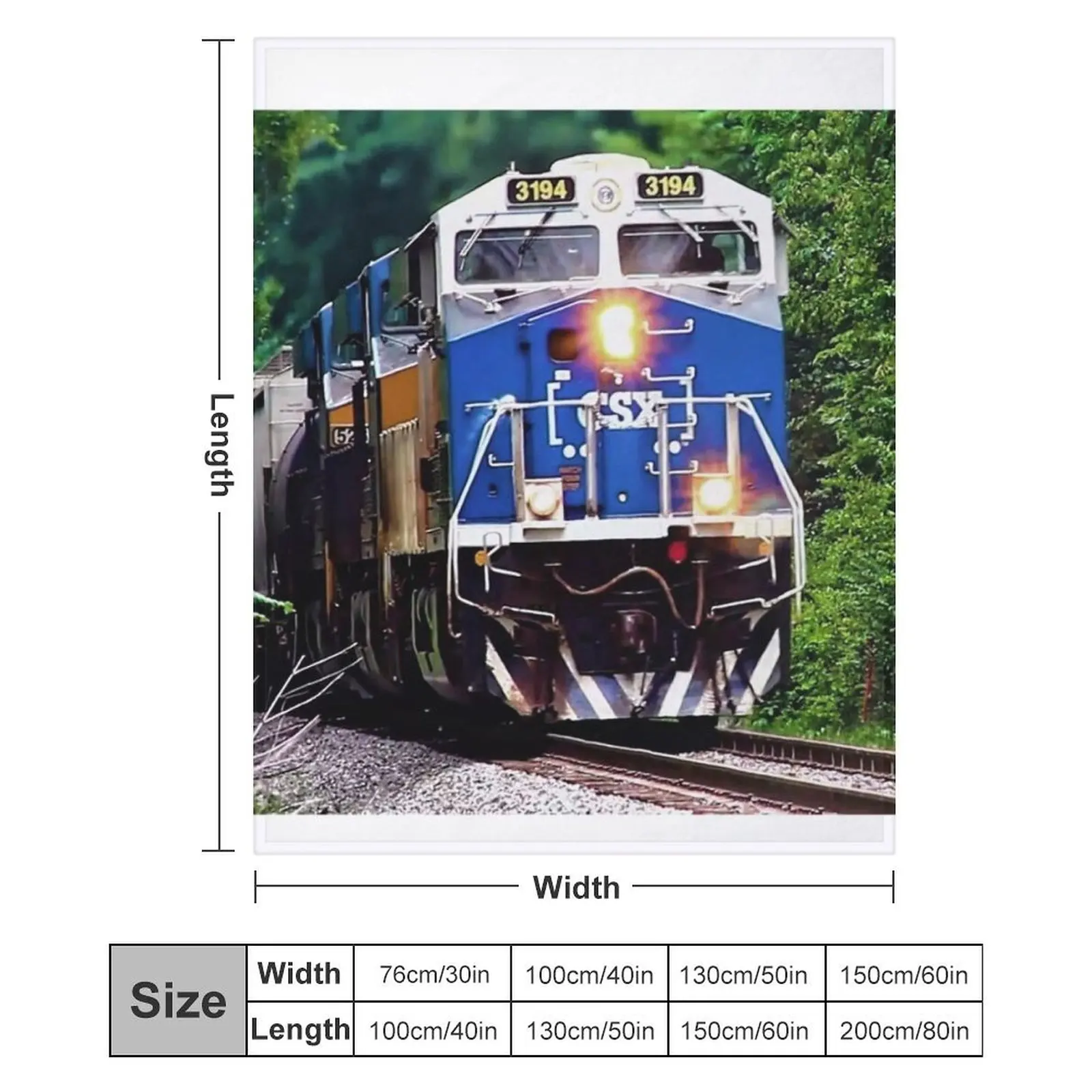 Majestic CSX # 3194 Honoring Law Enforcement Локомотив Плед Фланелевые волосатые