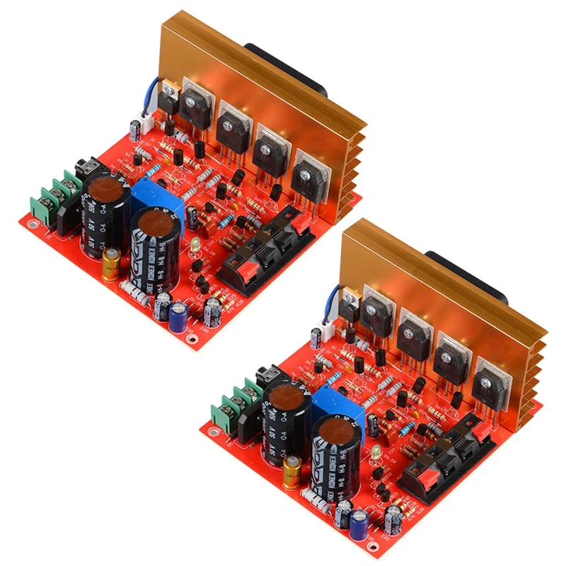 

2X Power Amplifier Audio Board 180W+180W 2.0 Channel FET Speaker Amplifier Sound Preamplifier Dual AC18V-26V With Fan