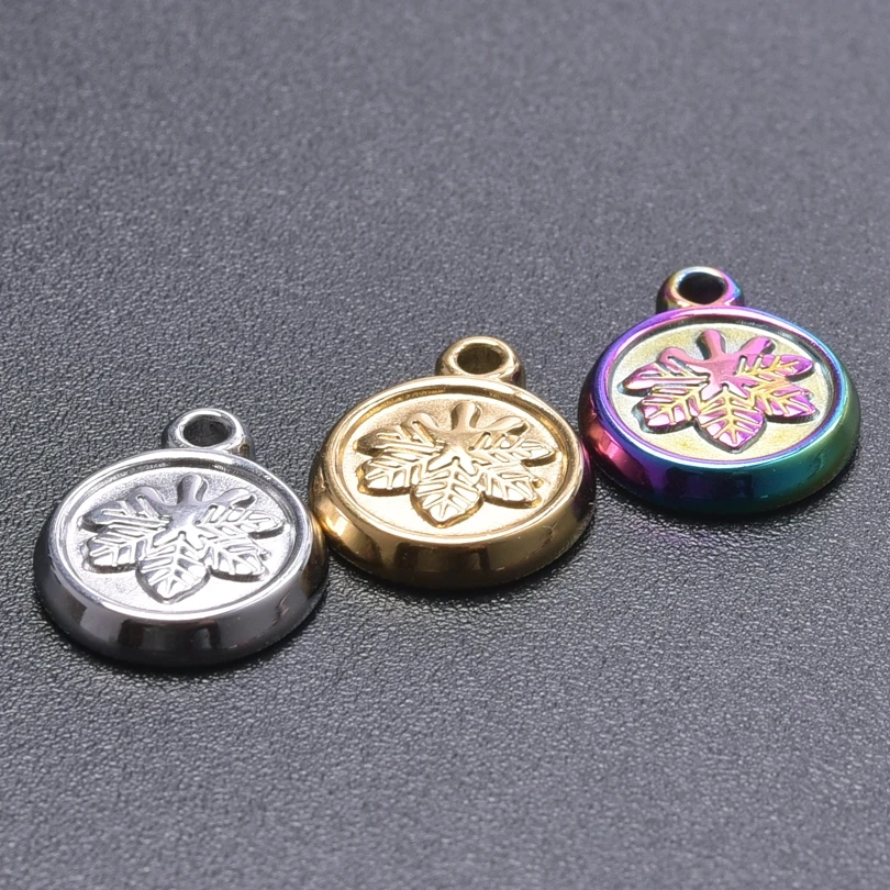 

3Pcs Vintage Plant Leaf Pendant Stainless Steel Small Leaves Charms for Jewelry Making DIY Handmade Bracelet Necklace Accessorie