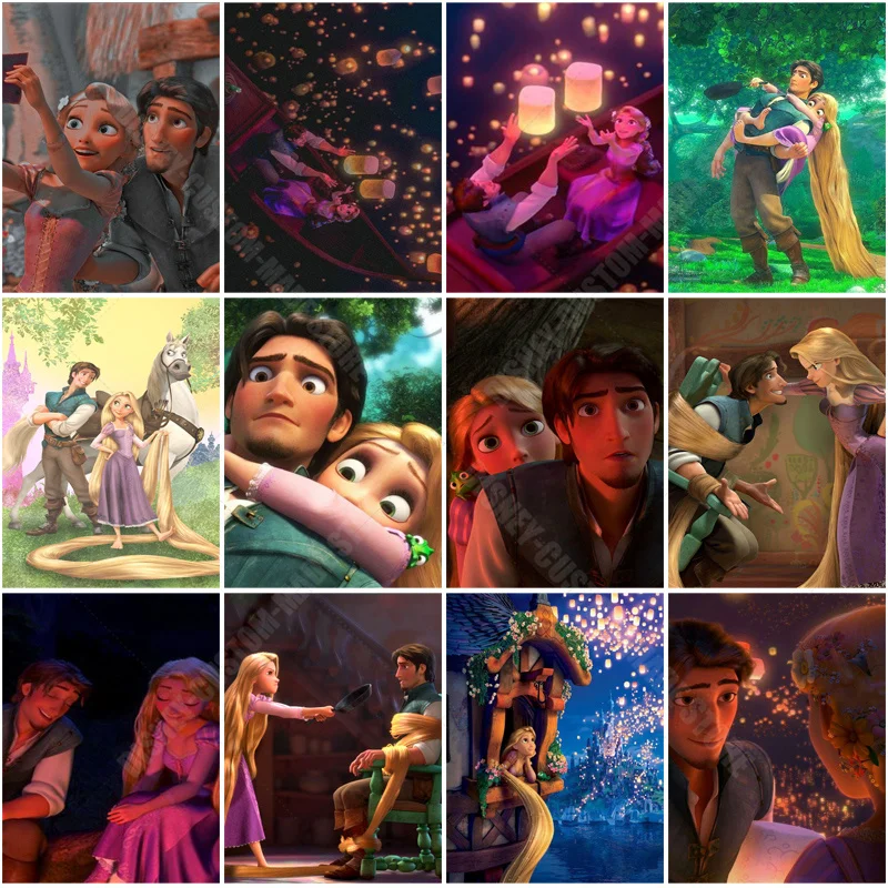 

Алмазная живопись, мозаика, мультфильм, принцесса рупенцель 5D, «сделай сам», полный квадрат, диснеевские фильмы, спутанные, домашний декор, вышивка крестиком