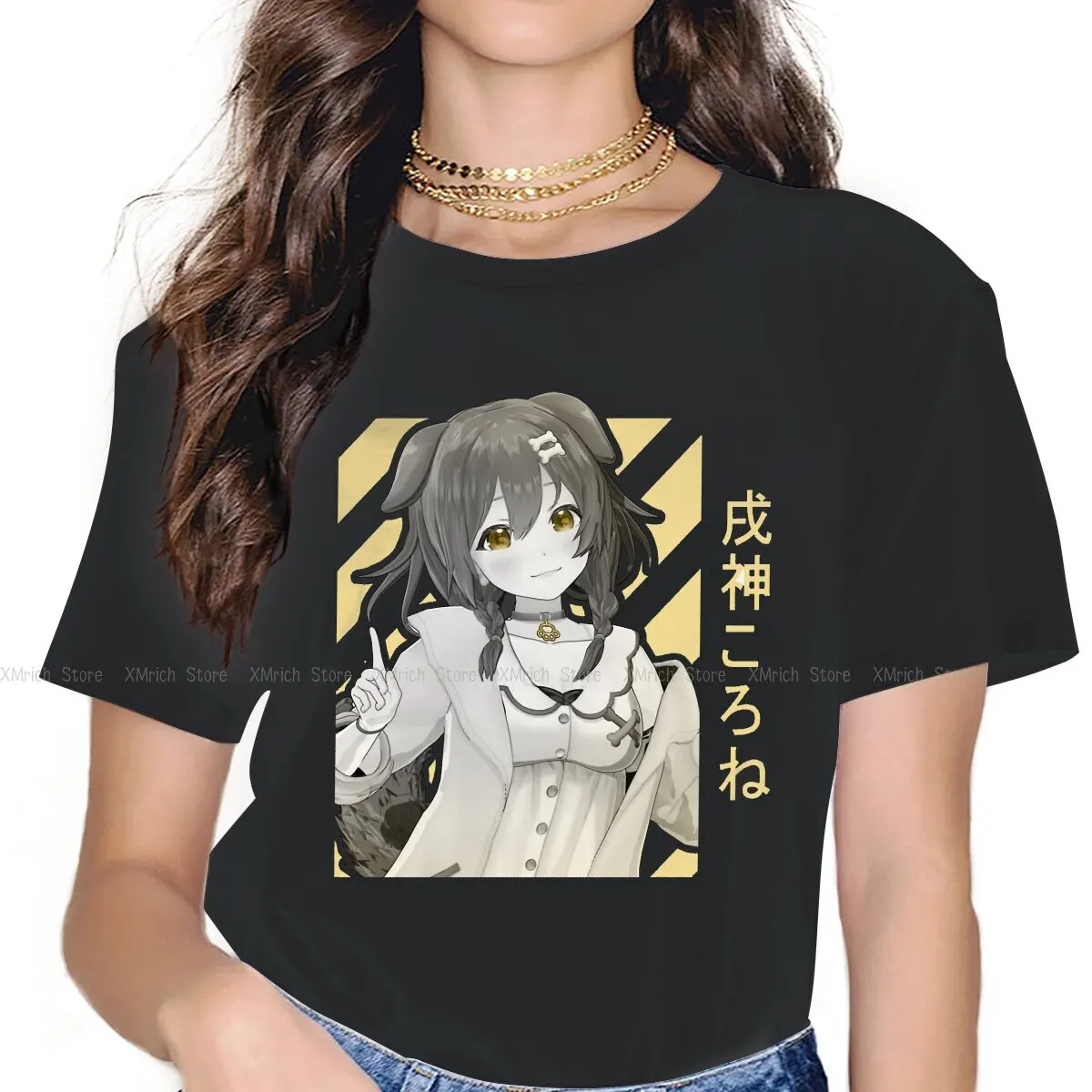 

Inugami Korone Cute Girls Women T-Shirt Hololive VTuber 5XL Blusas Harajuku Casual Short Sleeve Vintage Oversized Tops