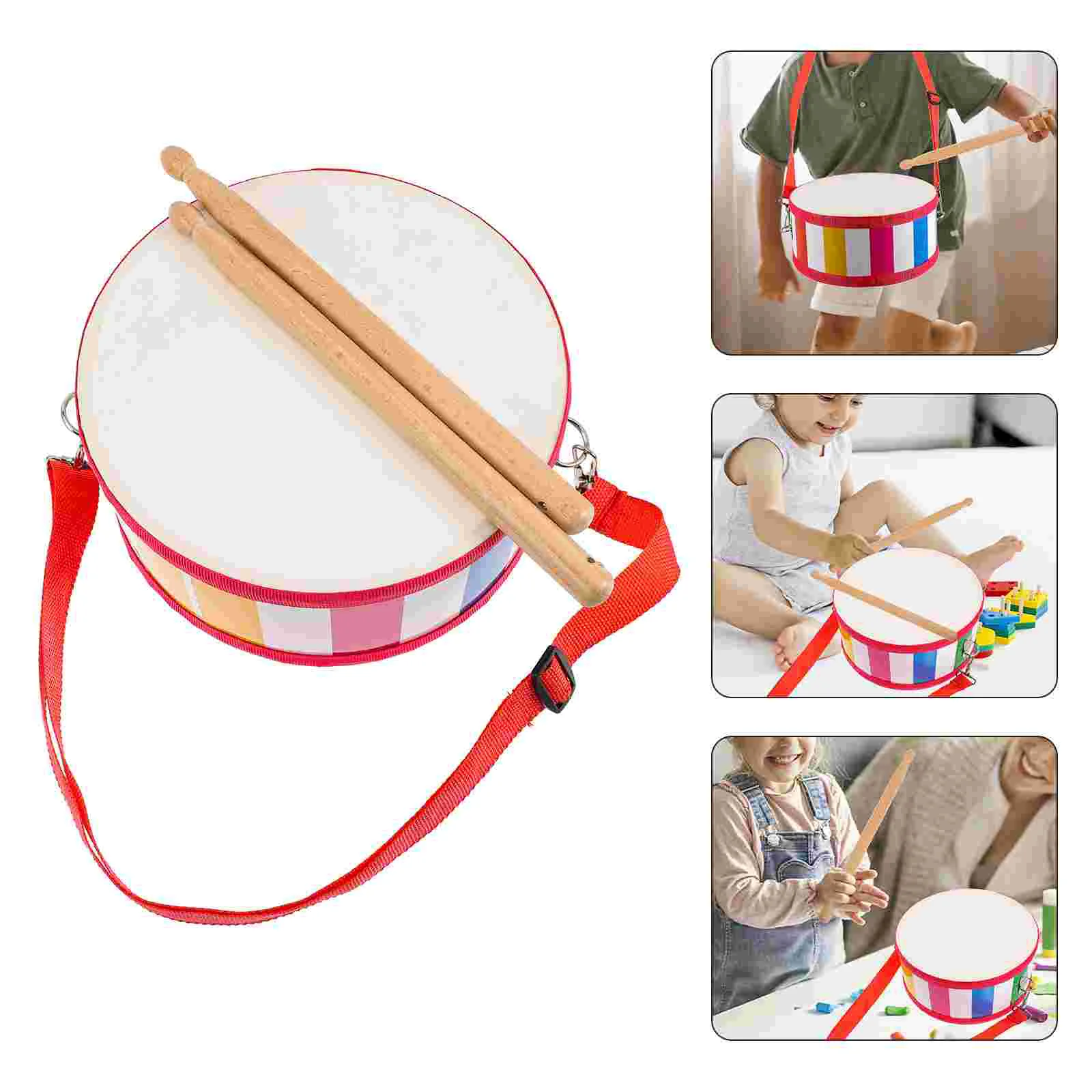 

Snare Drum Music Instrument Wood Kids Kit Sticks Toddler Percussion Toys Drums Marching Musical Child