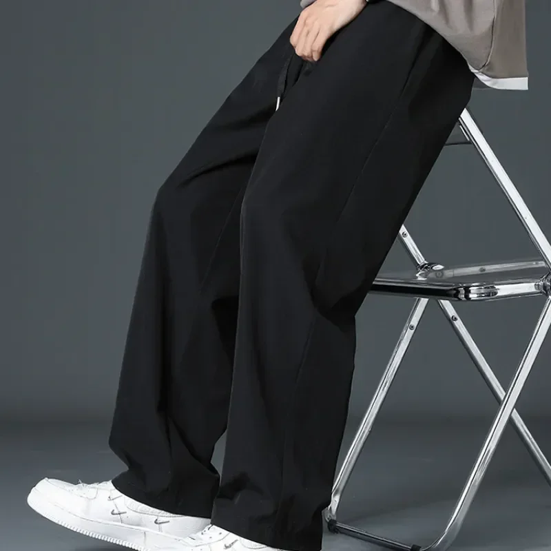 

Брюки-карго быстросохнущие черные, повседневные однотонные штаны для тренировок, джоггеры с карманами, дышащие шелковые брюки, лето