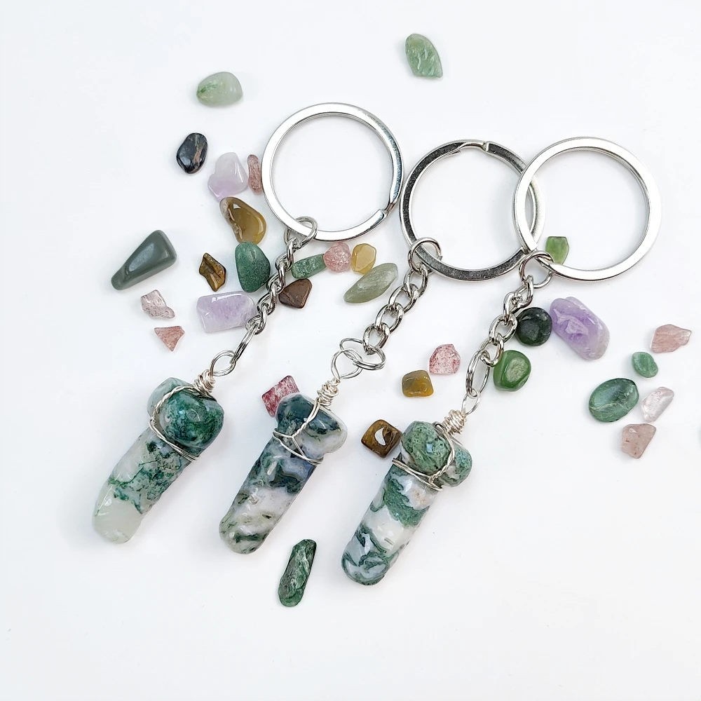 Натуральный кристалл горный хрусталь агат Dingding бусины для брелков ручной работы