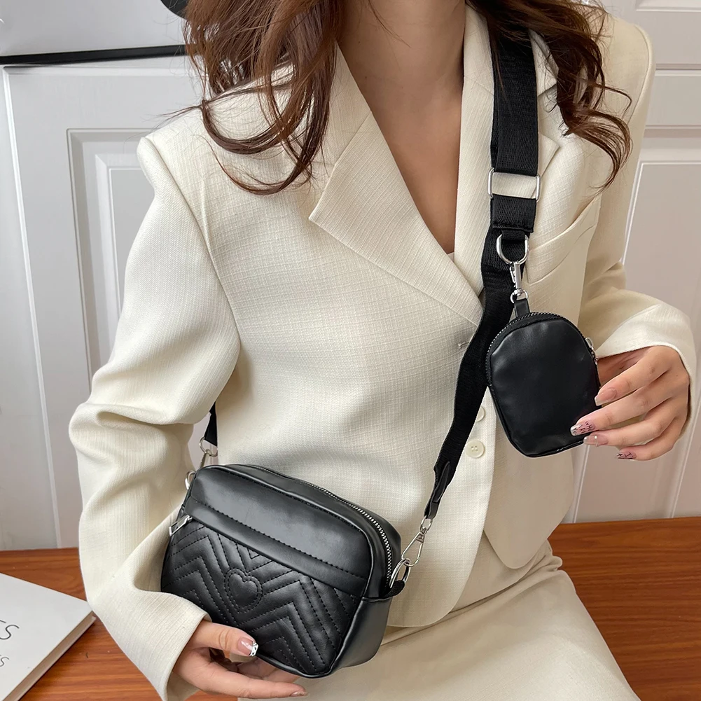 

Модная сумка через плечо 2 в 1, сумка-мессенджер через плечо с ромбовидным узором, кожаный комбинированный комплект с регулируемым ремешком, ...