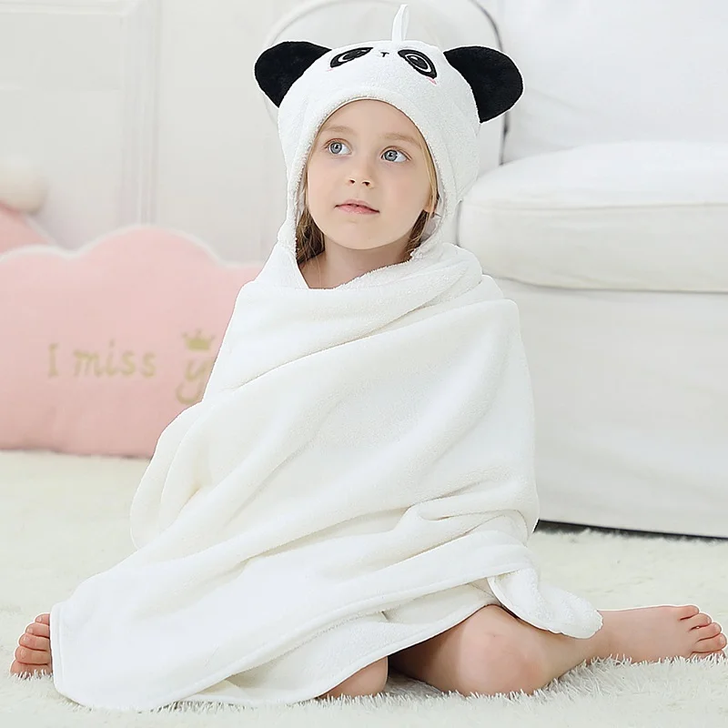 Children's Bath Towel Baby Beach Towel Kids Blanket Swaddings Hooded with New Fashion Cute Animals Panda Dog Raccoon Giraffe