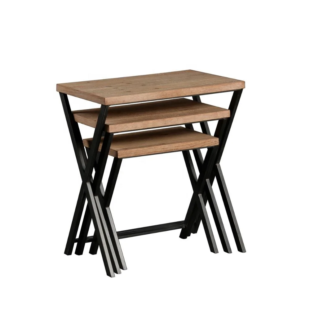 

Indoor Garden Designs Metal Wooden 3 Piece Nesting Plant Stands