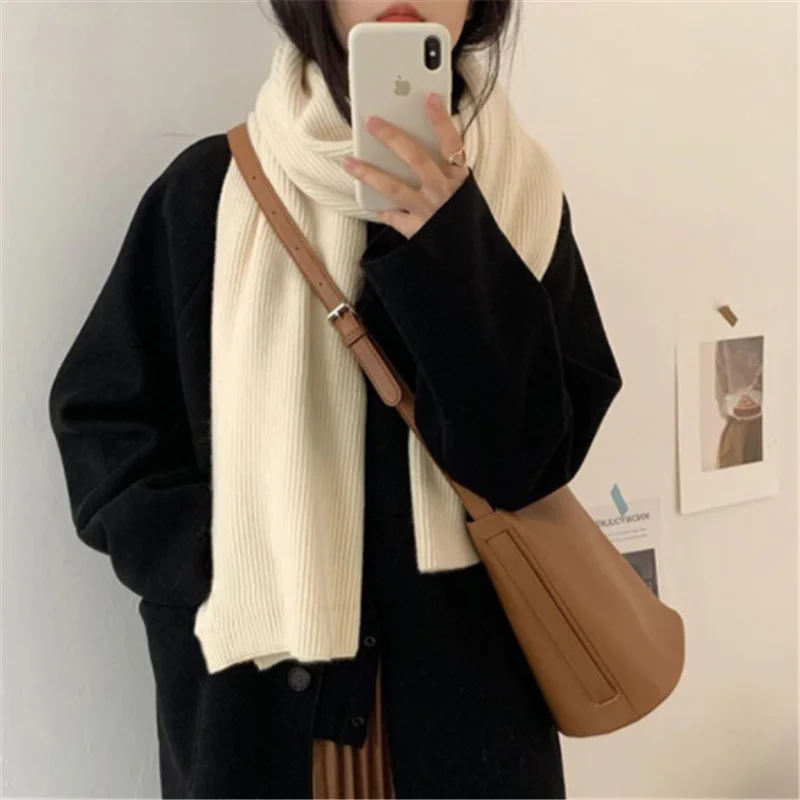 

New Imitation Cashmere Women Scarf Winter Solid Mujer Scarve Wrap Shawl Pashmina Lady Echarpe Hiver Bandana Bufanda Stoles Hijab