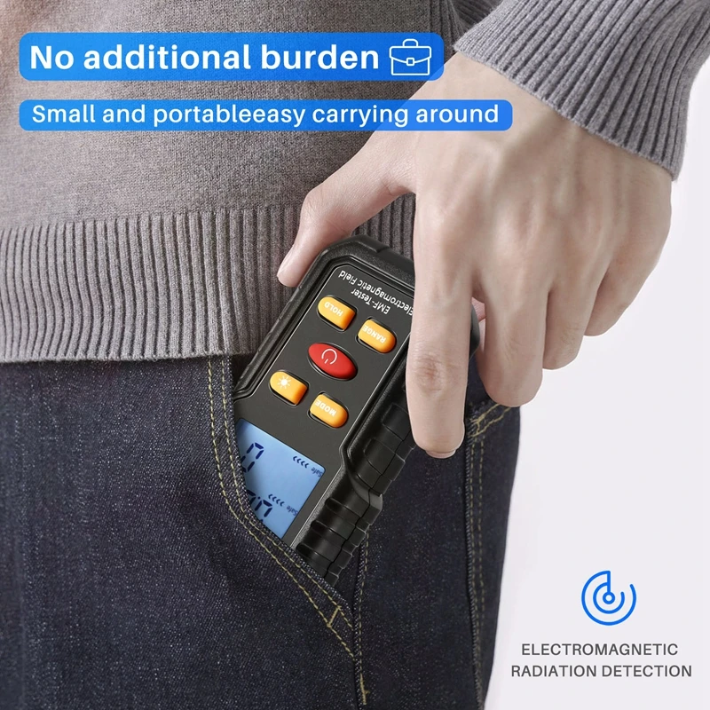 3-In-1 Radiation Dosimeter Counter Geiger EMF Meter Automatic Alarm Real-Time Measure Detector Tester