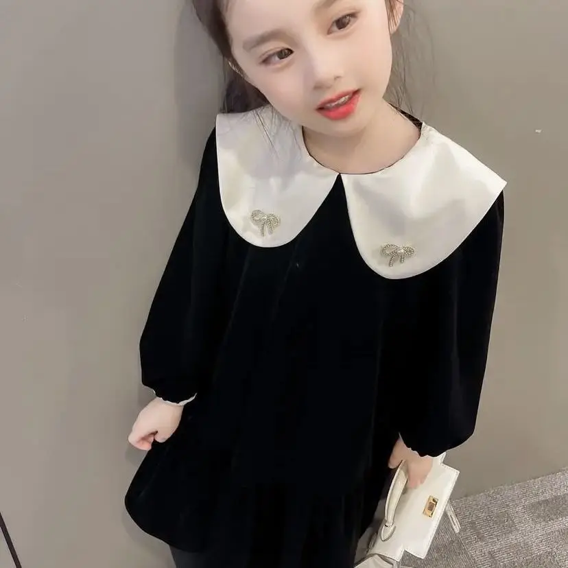 

2022 Spring New Fashion Coat Girls Korean Dress Skirt Princess Skirt Kids Dress Luxury Simple Style Fashion Clothes Boutique