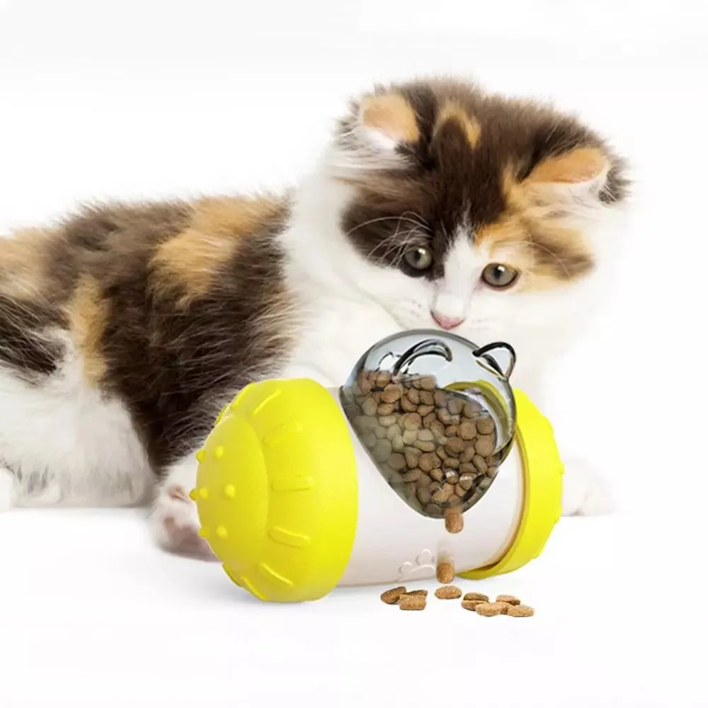

Cat Food Leak Toy Pet Feeder Toys Cat Bear Shape Tumbler Food Rolling Leakage Dispenser Bowl IQ Treat Ball Smarter Pets Toy