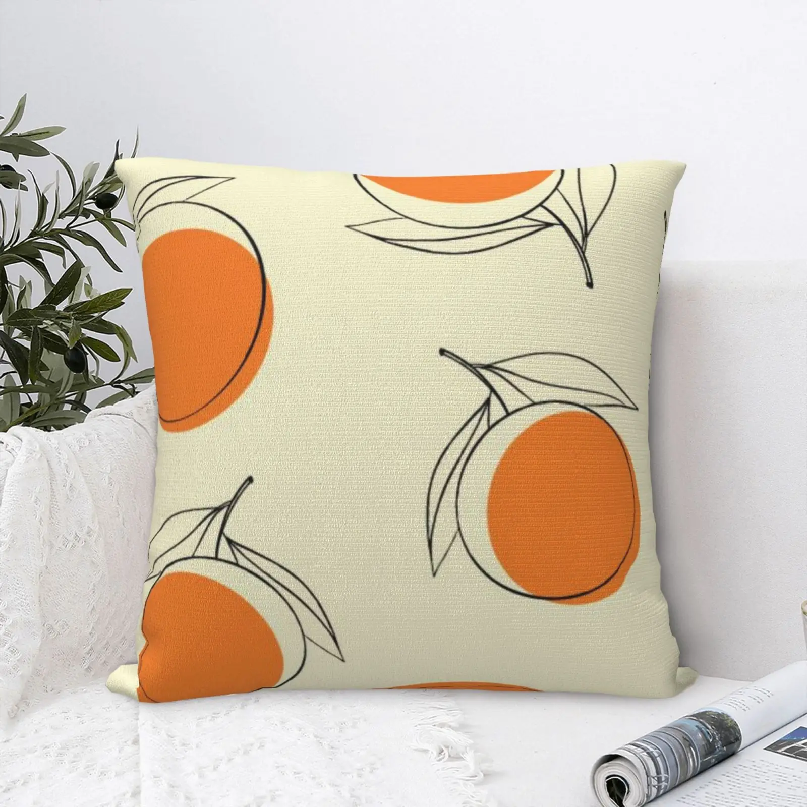 

14 наволочек для подушки с оранжевым принтом, наволочки для диванной подушки, современные Наволочки на молнии для спины, наволочки для подуш...