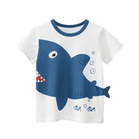 t shirt boy clothes summer tees short sleeve shark pattern breathable soft casual tops for kids toddlers baby