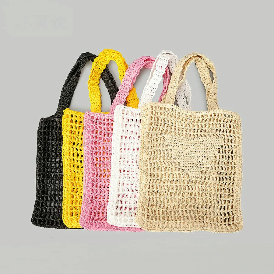 

Straw Hollow Woven Handbag Fashion Totebag Women's Shoulder Bag Summer Beach Storage Organizers s