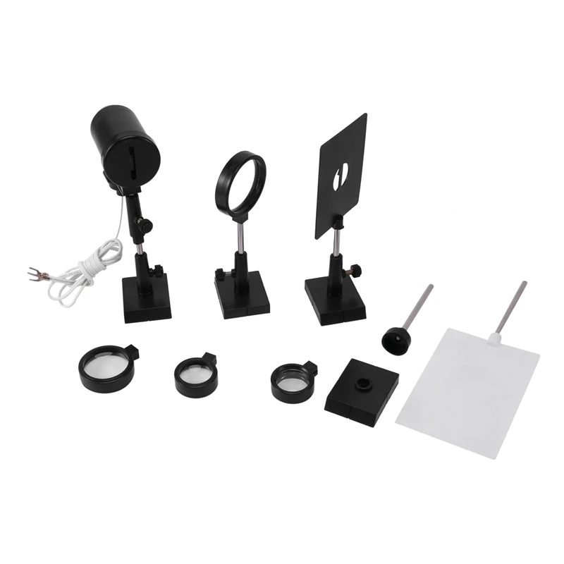 

School Optical Experiment Set "1" Screen Light Convex Concave Lens Plano Convex Lenses Double Convex Lens Candle Holders