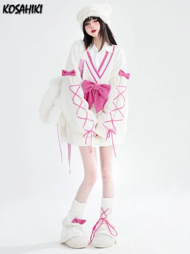 2024 милые контрастные цветные свитера в стиле гранж модная универсальная уличная