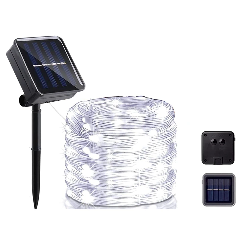 

200 светодиодный ная уличная гирлянсветильник на солнечной батарее, 20 м сверхдлинная IP65 водонепроницаемая 8 режимов светодиодная Рождественская гирлянда на солнечной батарее