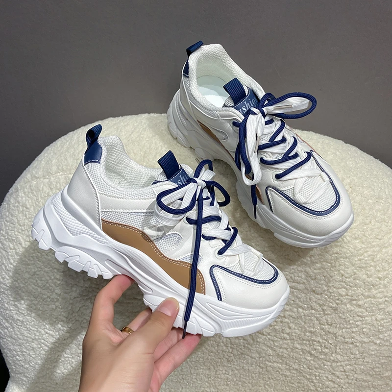 

European station daddy shoes woman summer 2022 new single mesh breathable sponge platform platform platform casual sports platfo
