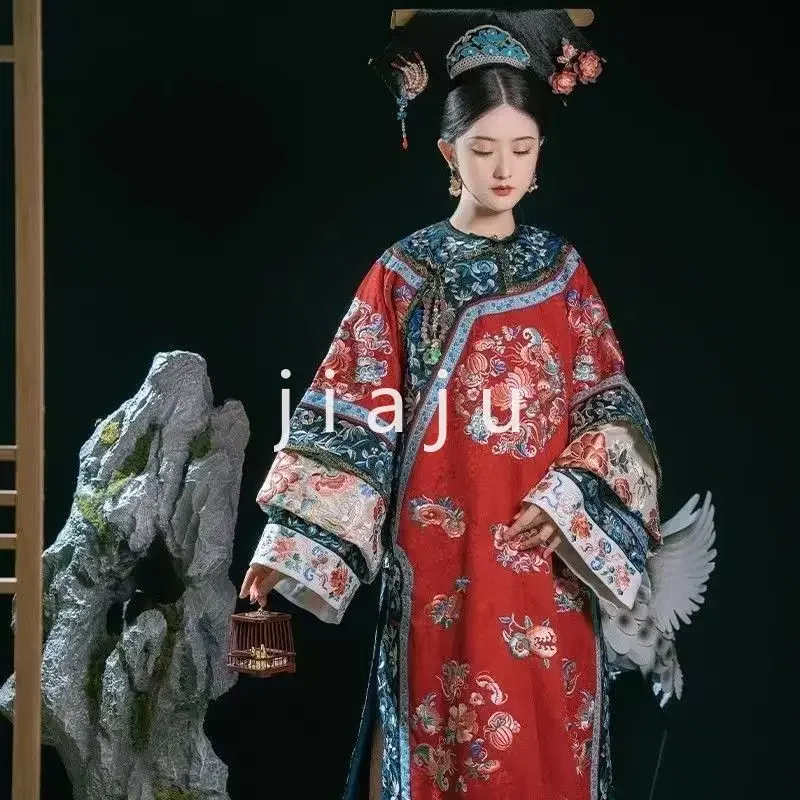 Наложница женский плащ с флагом династии Цин одежда принтом флага Ханфу древний