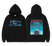 hot sale new bad bunny sweatshirt el ulitimo tour del mundo tour double sided print hoodie streetwear hip hop men women hoodies
