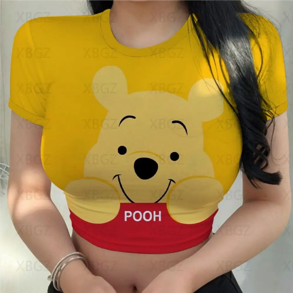 

Winnie Pooh Crop Tops Sexy Y2k Clothes Print Vintage Fashion Woman Blouses 2022 Cool T Shirt Women Disney Kawaii Fashion Top 3XL
