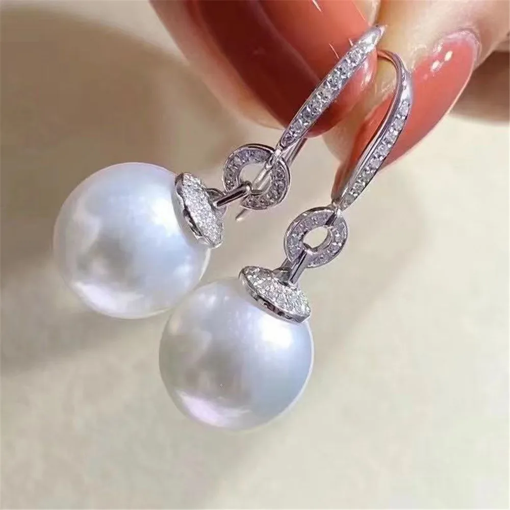 S925 Sterling Silver Pearl Beads Stud Earrings Setting Base Diy Jewelry Making Findings&Components